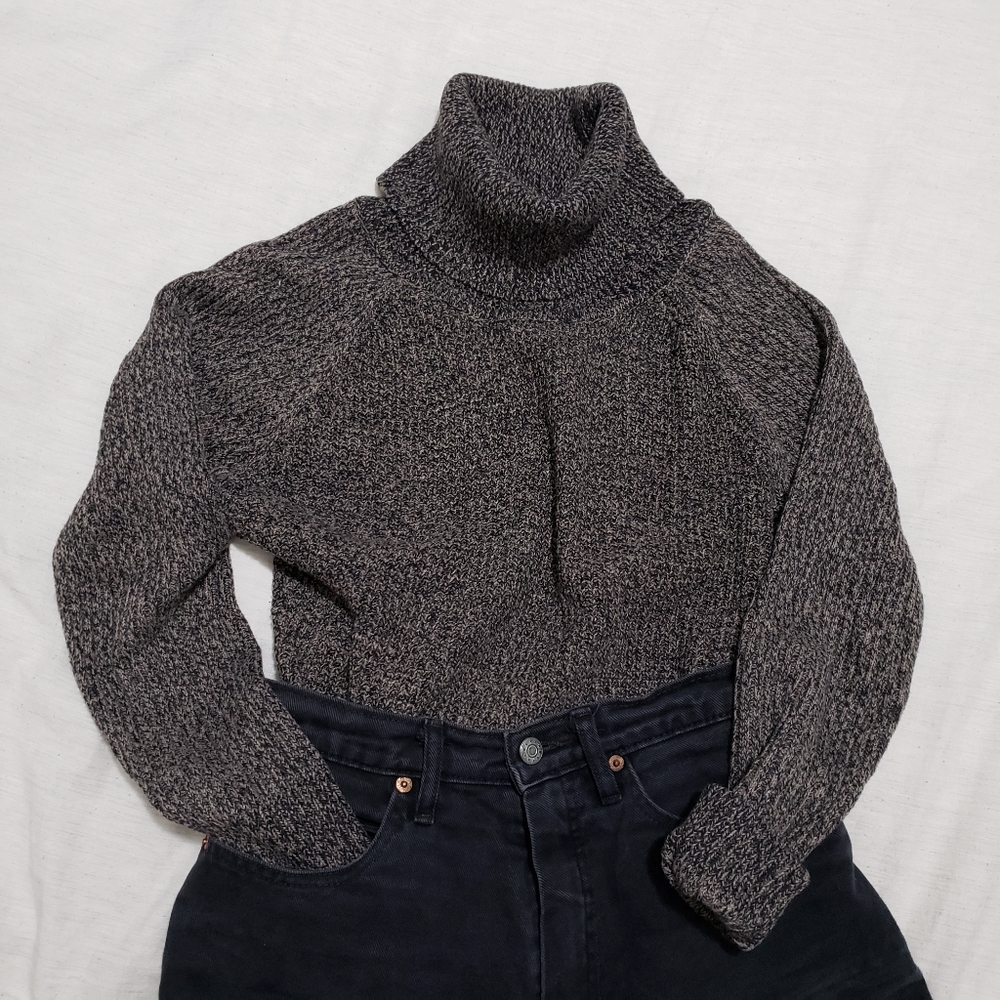 Marble Knit Turtle Neck Sweater